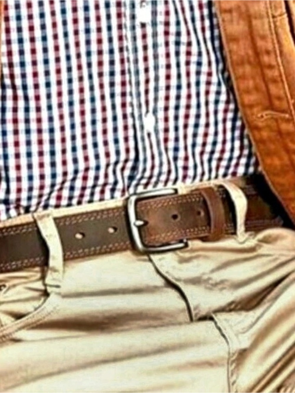 VATAN Men's Genuine Leather Casual Every Day Jeans Belt (Double Stitch)